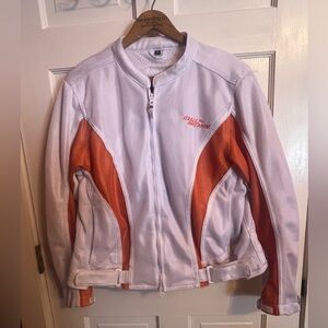 Harley-Davidson White and Orange Moto Jacket